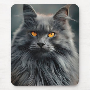 Tapis De Souris Portrait de majestueux chat à longs poils