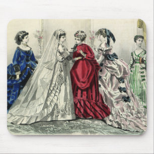 Tapis De Souris Portrait de mariage victorien vintage de la mariée