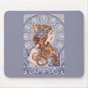 Tapis De Souris Portrait de Reine Art Nouveau
