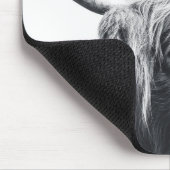 Tapis De Souris Portrait de vache Highland premier monogramme noir (Coin)