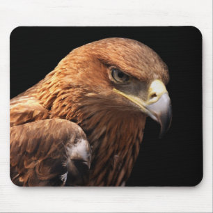 Tapis De Souris Portrait d'Eagle d'isolement sur le noir