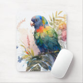 Tapis De Souris Portrait d'oiseaux perroquets Peinture animale Fau (Avec souris)