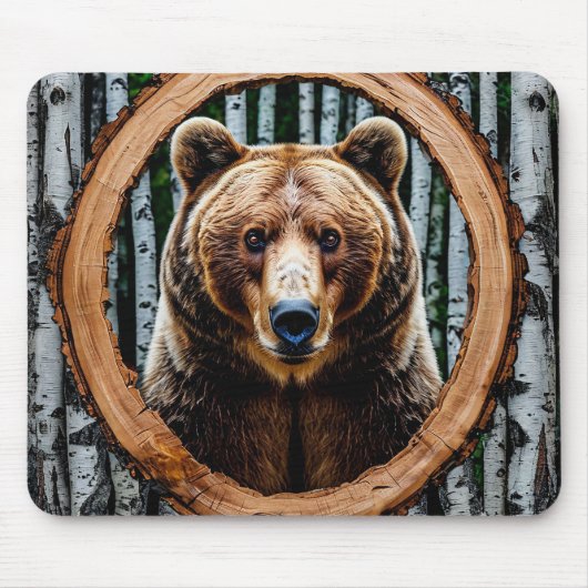 Tapis De Souris Portrait d'ours frappant (Devant)