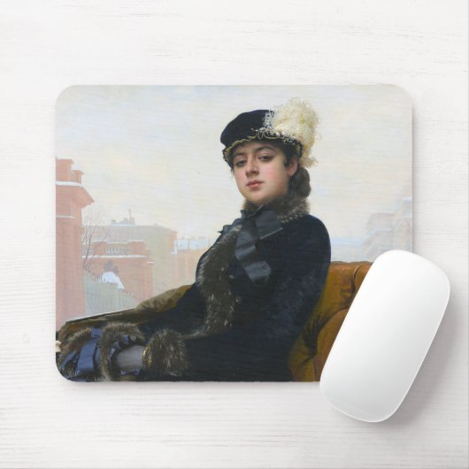 Tapis De Souris Portrait d'une femme inconnue, Ivan Kramskoi (Avec souris)