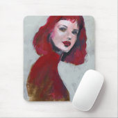Tapis De Souris Portrait Fem - Rouge (Avec souris)