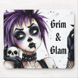 Tapis De Souris Portrait gothique pour fille - Grim & Glam