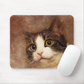 Tapis De Souris Portrait large Eyed Kitty | ABSTRAIT | Aquarelle (Avec souris)