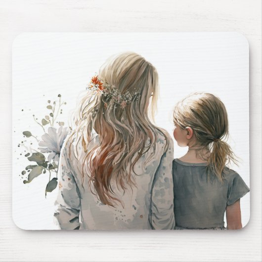 Tapis De Souris Portrait Mère Et Fille (Devant)