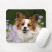 Tapis De Souris Portrait romantique du chien Papillon (Avec souris)