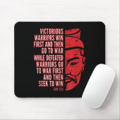 Tapis De Souris Portrait Sun Tzu En Rouge cool Avec Citation (Avec souris)
