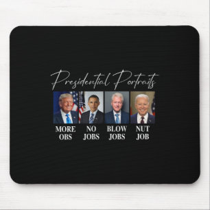 Tapis De Souris Portraits Trump Plus d'emplois Obama Pas d'emplois