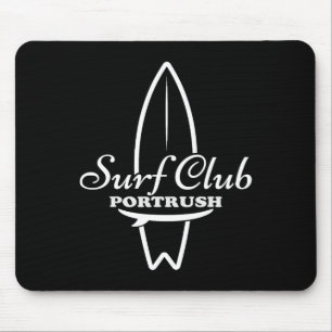 Tapis De Souris Portrush, graphique de planche de surf rétro du Su