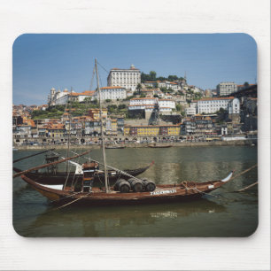 Tapis De Souris Portugal, Porto, Bateau avec tonneaux de vin