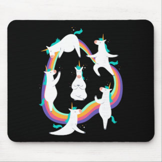 Tapis De Souris Poses de salutation au soleil de yoga licorne mème