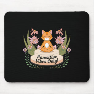 Tapis De Souris Poses de yoga vibes positives uniquement Kitten Am