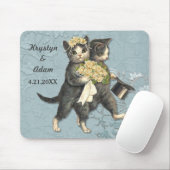 Tapis De Souris Posh Cats Mariage bleu (Avec souris)