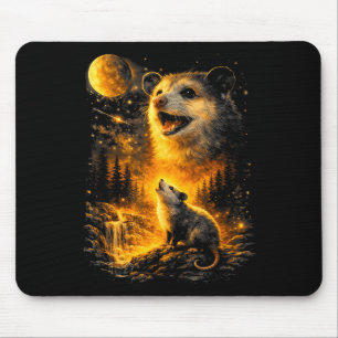 Tapis De Souris Possum hurle vers la lune mème vintage 90s drôle