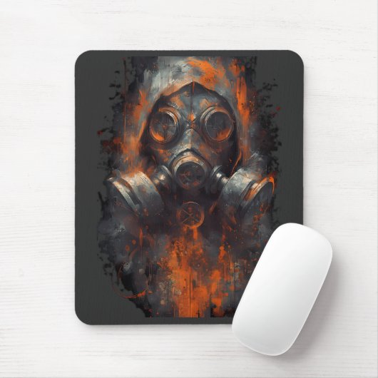 Tapis De Souris Post Apocalyptic Gas Mask Toxic Grunge (Avec souris)
