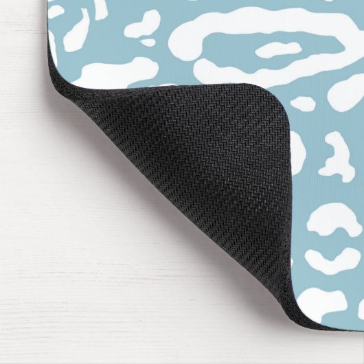 Tapis De Souris Poster de animal Cheetah Leopard bleu et blanc (Coin)