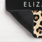 Tapis De Souris Poster de animal, Léopard Brown, Coeurs, Votre Nom (Coin)