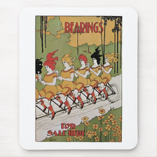 Tapis De Souris Poster de bicyclettes de roulements (Devant)