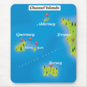 Tapis De Souris Poster de Channel Islands Map. (Devant)