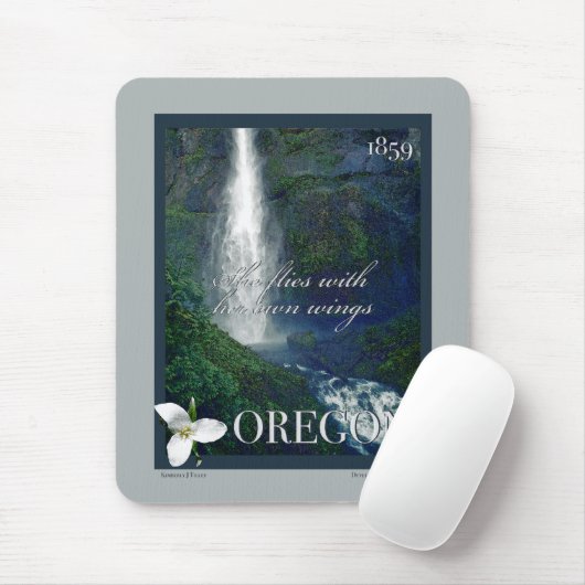 Tapis De Souris Poster de la cascade de l'Oregon (Avec souris)
