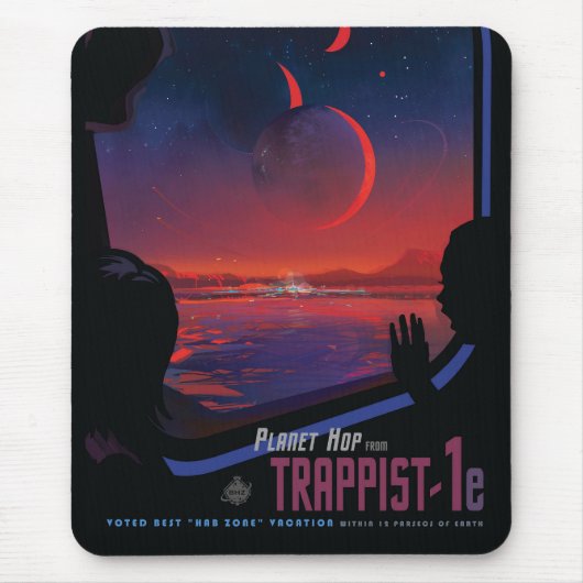 Tapis De Souris Poster de l'espace rétro - Les spectateurs observe (Devant)