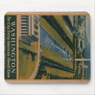 Tapis De Souris Poster de voyage vintage Washington DC