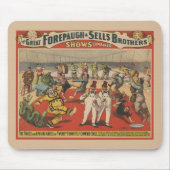 Tapis De Souris Poster Du Cirque Montrant L'Amusant Antique Des Cl (Devant)