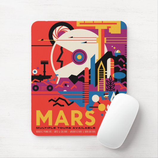 Tapis De Souris Poster spatial Retro - Programme d'exploration de (Avec souris)