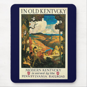 Tapis De Souris Poster vintage NC Wyeth Travel, Dans Le Vieux Kent