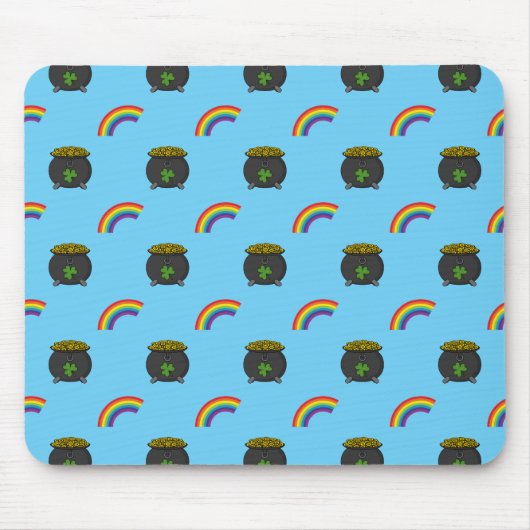 Tapis De Souris Pot de dessin en or arc-en-ciel (Devant)