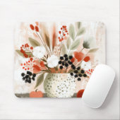 Tapis De Souris Pot de fleurs d'automne et Pot tacheté de rouille (Avec souris)