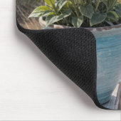 Tapis De Souris Pot De Plage Avec Pétunias Rose (Coin)