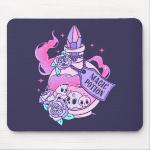 Tapis De Souris Potion magique Cute Rose Halloween Potion bouteill