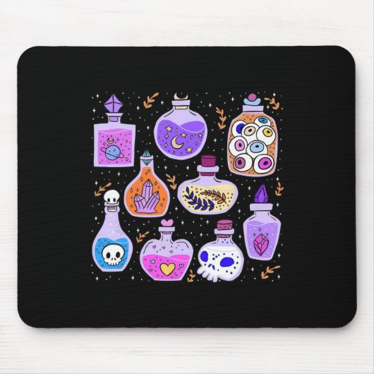 Tapis De Souris Potions magiques Bouteilles Halloween démangeaison (Devant)