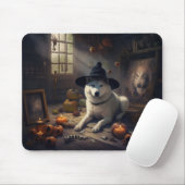 Tapis De Souris Potirons d'Akita Halloween Épouvantables (Avec souris)