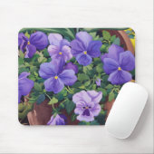 Tapis De Souris Pots de fleurs avec les pensées 2007 (Avec souris)