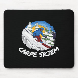 Tapis De Souris Poudre Drôle de Ski Carpe Skiem 