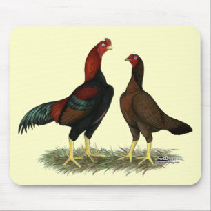 Tapis De Souris Poules Aseel Black Red