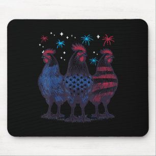 Tapis De Souris Poules du 4 juillet Indépendance Patriote Hommes F