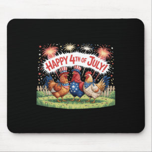 Tapis De Souris Poulet 4 juillet ferme Jour de l'indépendance État