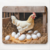 Tapis De Souris Poulet Aux Oeufs Blancs (Devant)