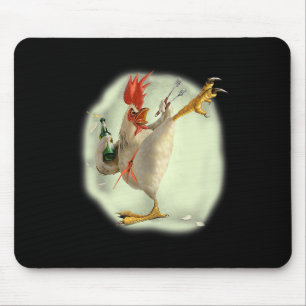 Tapis De Souris Poulet Bière Karate Kick Cool Poulet Drôle Chicke