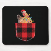 Tapis De Souris Poulet Dans La Poche Drôle Xmas Plaid Poche Poulet (Devant)