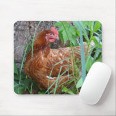 Tapis De Souris Poulet dans l'herbe Mousepad (Avec souris)