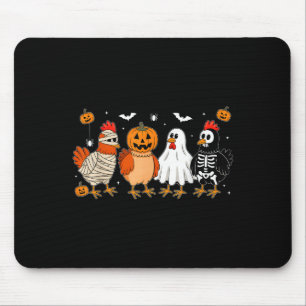 Tapis De Souris Poulet de momie Squelette Fantôme Citrouille Hallo