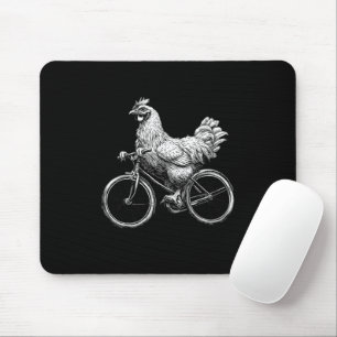 Tapis De Souris Poulet drôle à vélo Cycliste Animal mignon Amour
