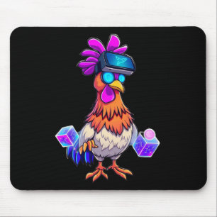 Tapis De Souris Poulet drôle Sungles Animal Jouant au Tag Garçons